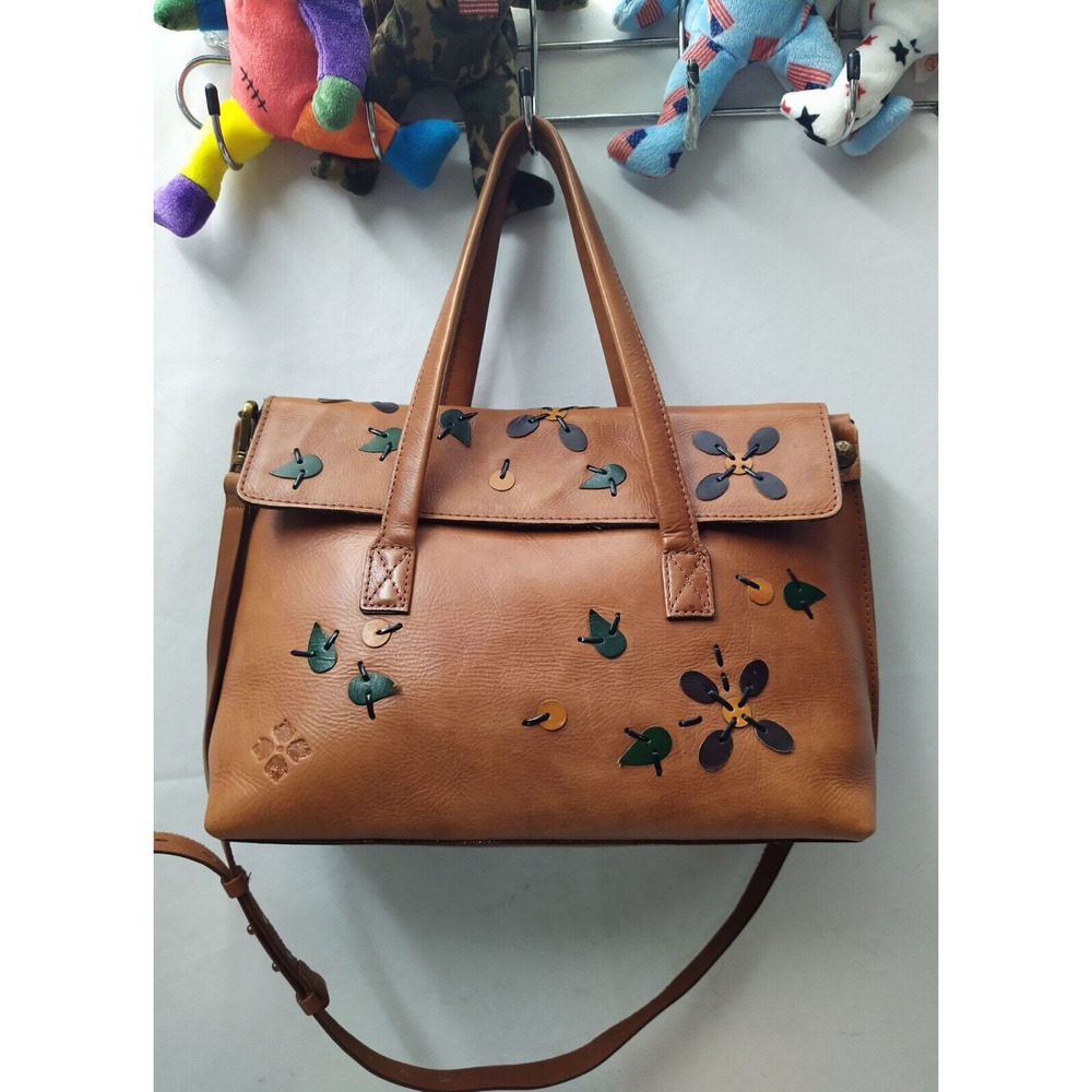 Patricia Nash New Tan Leather With Tag Double Handles Satchel Shoulder Bag - Picture 3 of 16